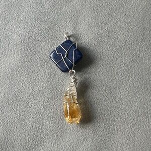Lapis Lazuli and Citrine Pendant